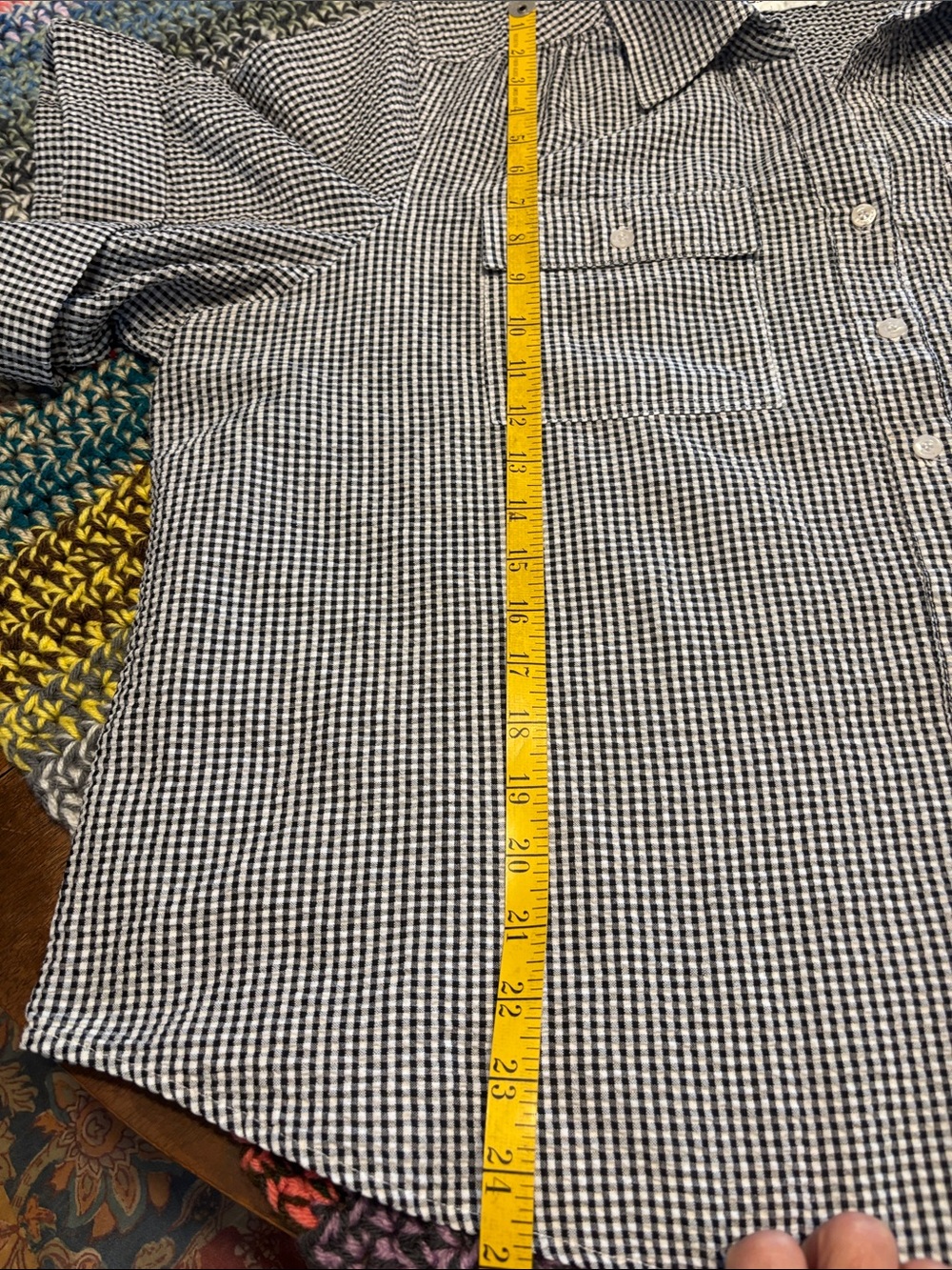 CD Daniels XL Black & White Gingham Short Sleeve Shirt - Picture 5 of 7
